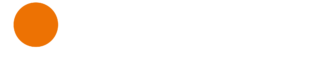 Logo bianco con bottone arancione - fondo trasparente